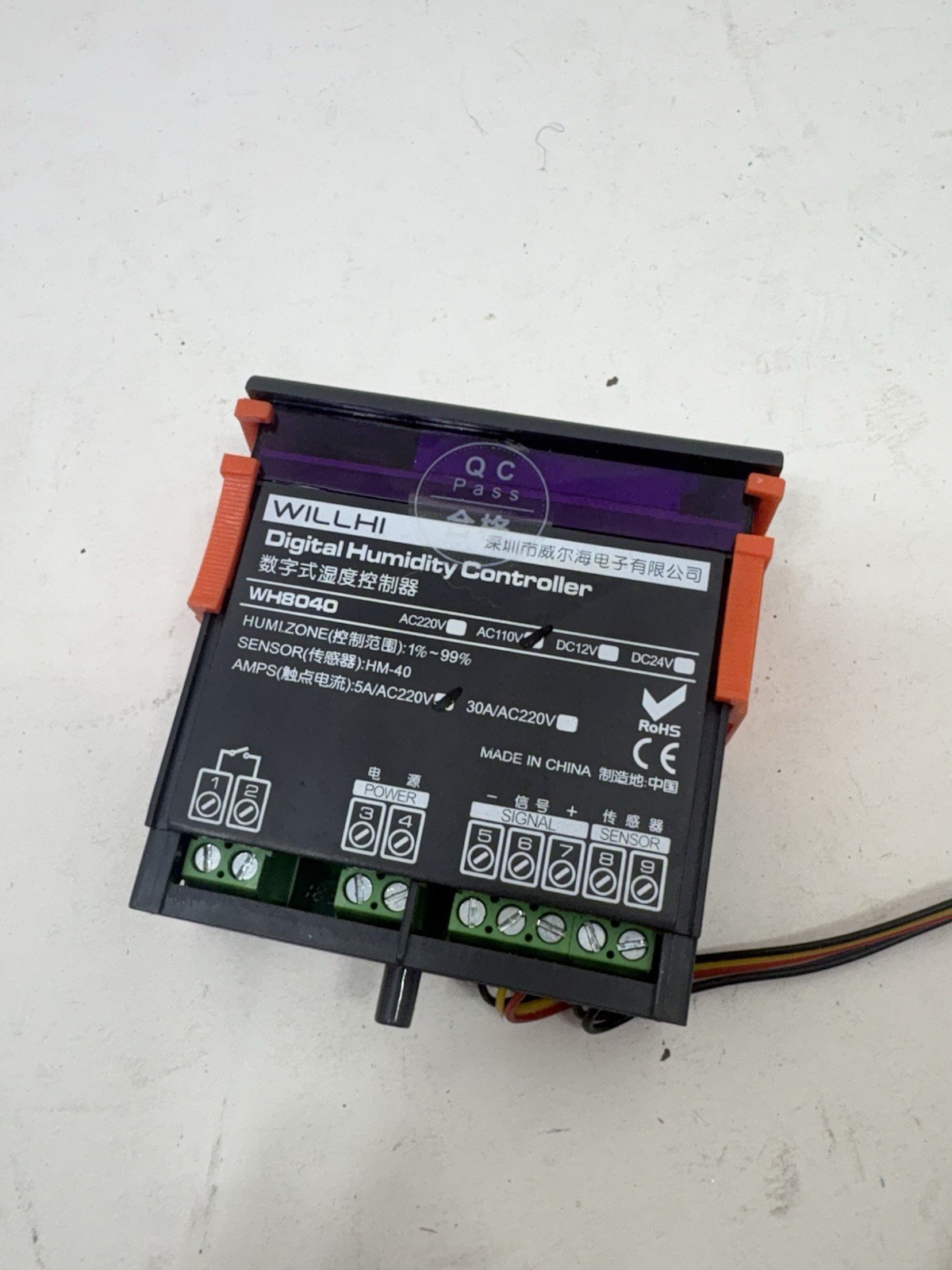 WILLHI WH8040 Digital Humidity Controller Electronic Humidity Control 12v Used gallery