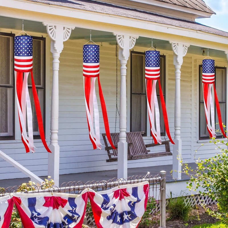 2/3/4Pack 40 Inch American US Flag Wind Sock Outdoor Hanging Patriotic Decoratio gallery