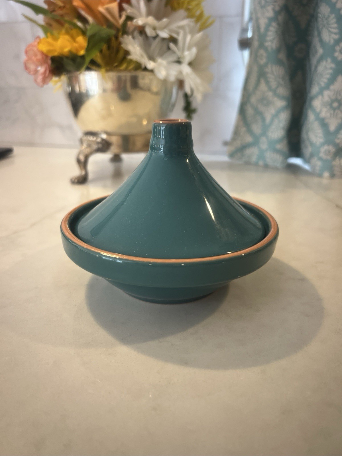 World Market Aqua Terracotta Mini Tangine Made In Portugal gallery