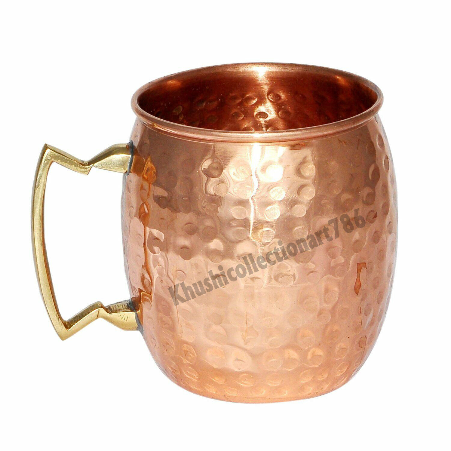 Pure Copper Hammered Drinking Moscow Mule Mug Brass Handle Health Benefits 500ML gallery