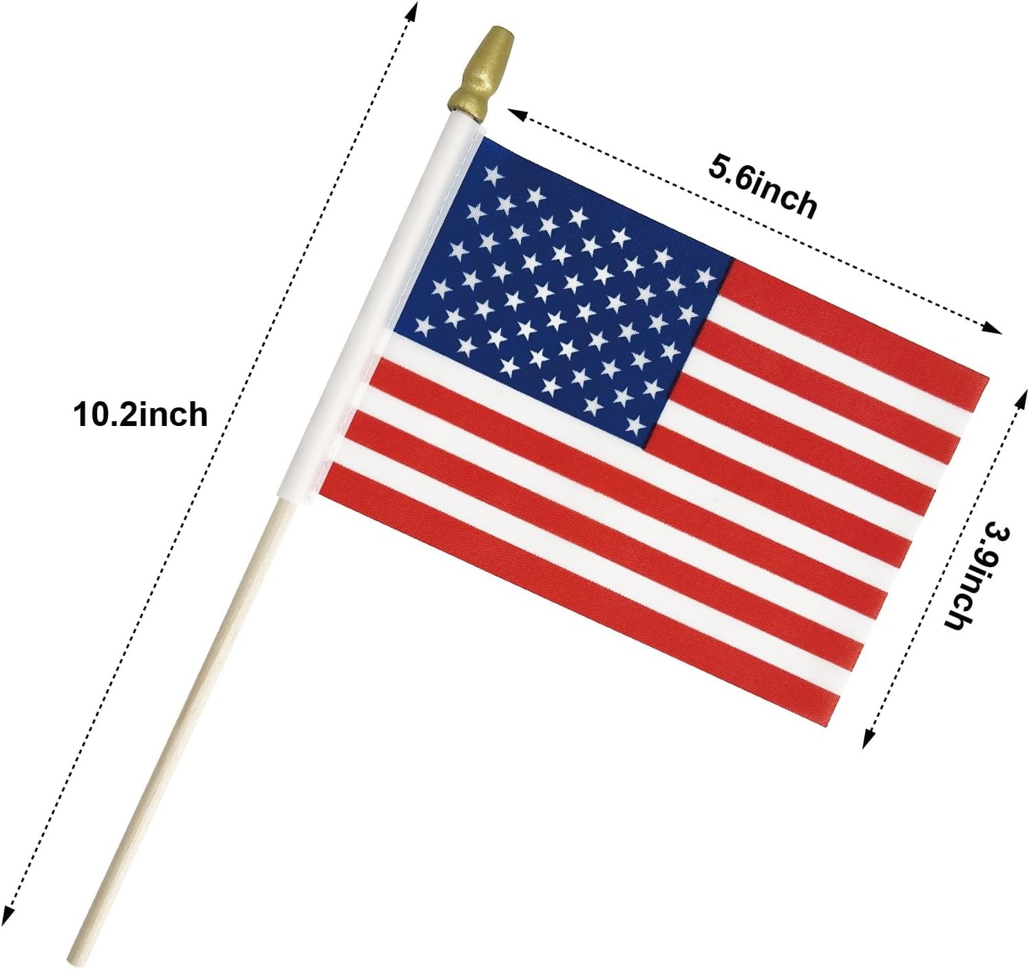 100 pack Fade Resistant Small American Flags On Stick,4x6 Inch US Flags Outside gallery