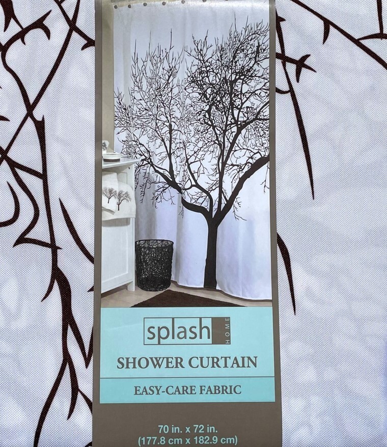 NWT Splash Home High Quality Polyester Silky Fabric Shower Curtain - Tree gallery