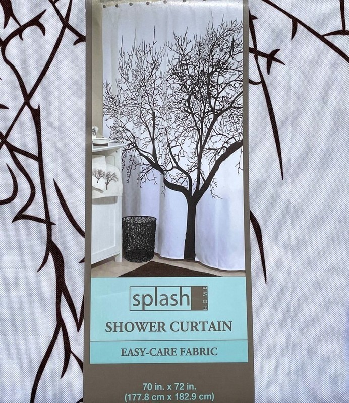 NWT Splash Home High Quality Polyester Silky Fabric Shower Curtain - Tree gallery