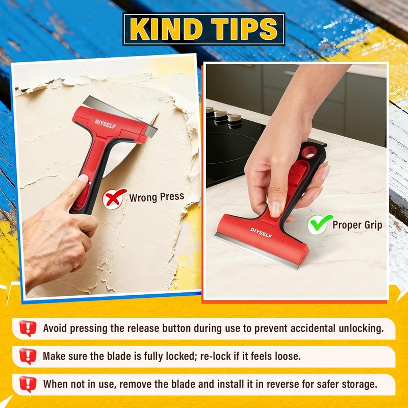 Razor Blade Scraper, 1 Pack Scraper Tool with 10pcs 4-Inch Blades Razor Scraper gallery