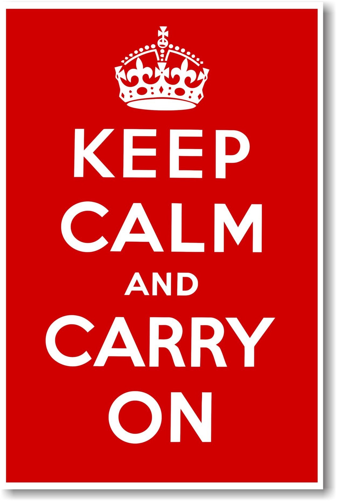 Keep Calm and Carry on - NEW Vintage Reprint Poster 18"L x 12"W, Multicolor gallery