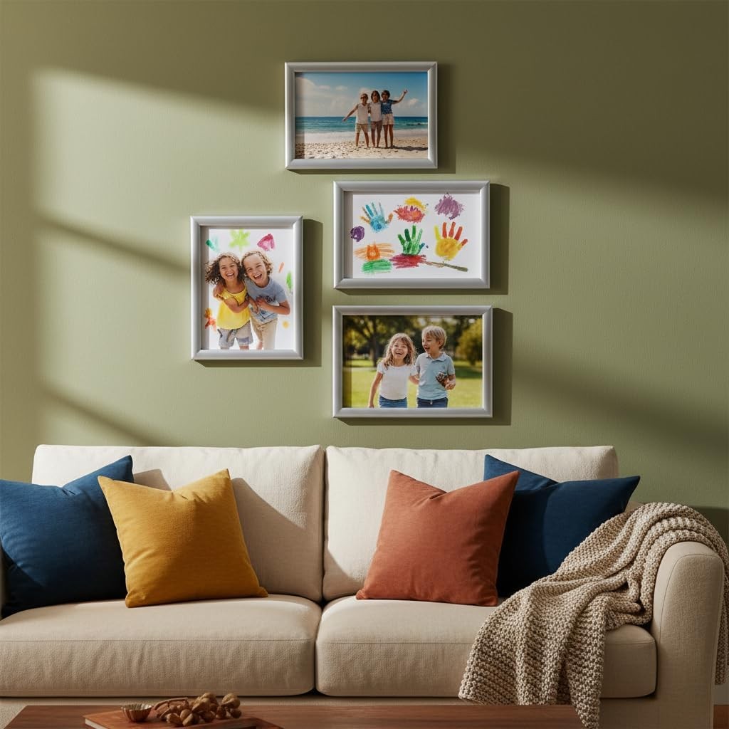Azar Displays 300336-SLV-4PK Wall Mount Plastic Snap Poster Frame 8.5" x 11" Por gallery