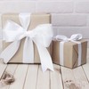 Ribbli White Double Faced Satin Ribbon,1-1/2” x Continuous 1-1/2 inch, gallery