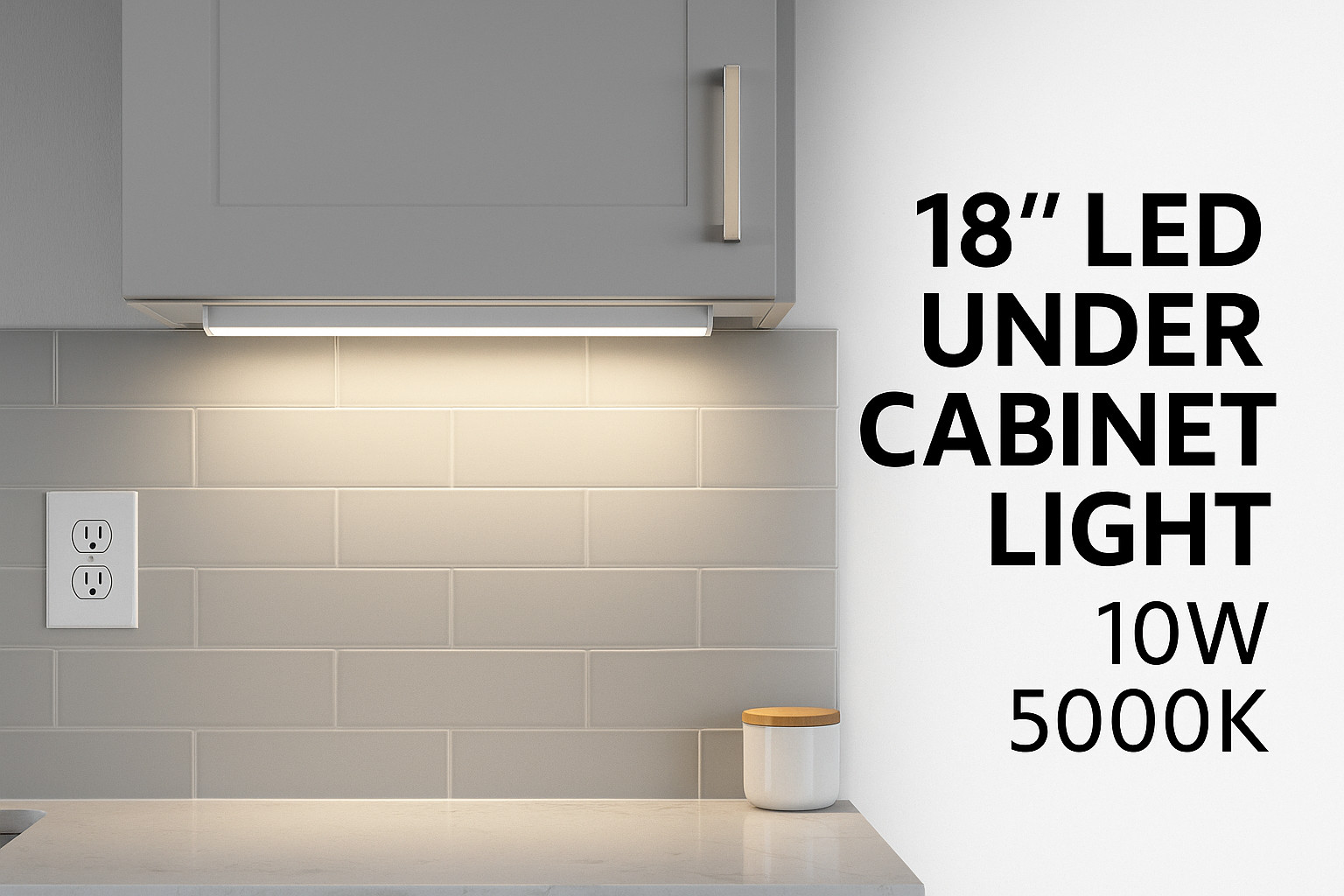 18" LED Under Cabinet Light – 10W – 5000K – Bright Daylight Kitchen & Workspace gallery