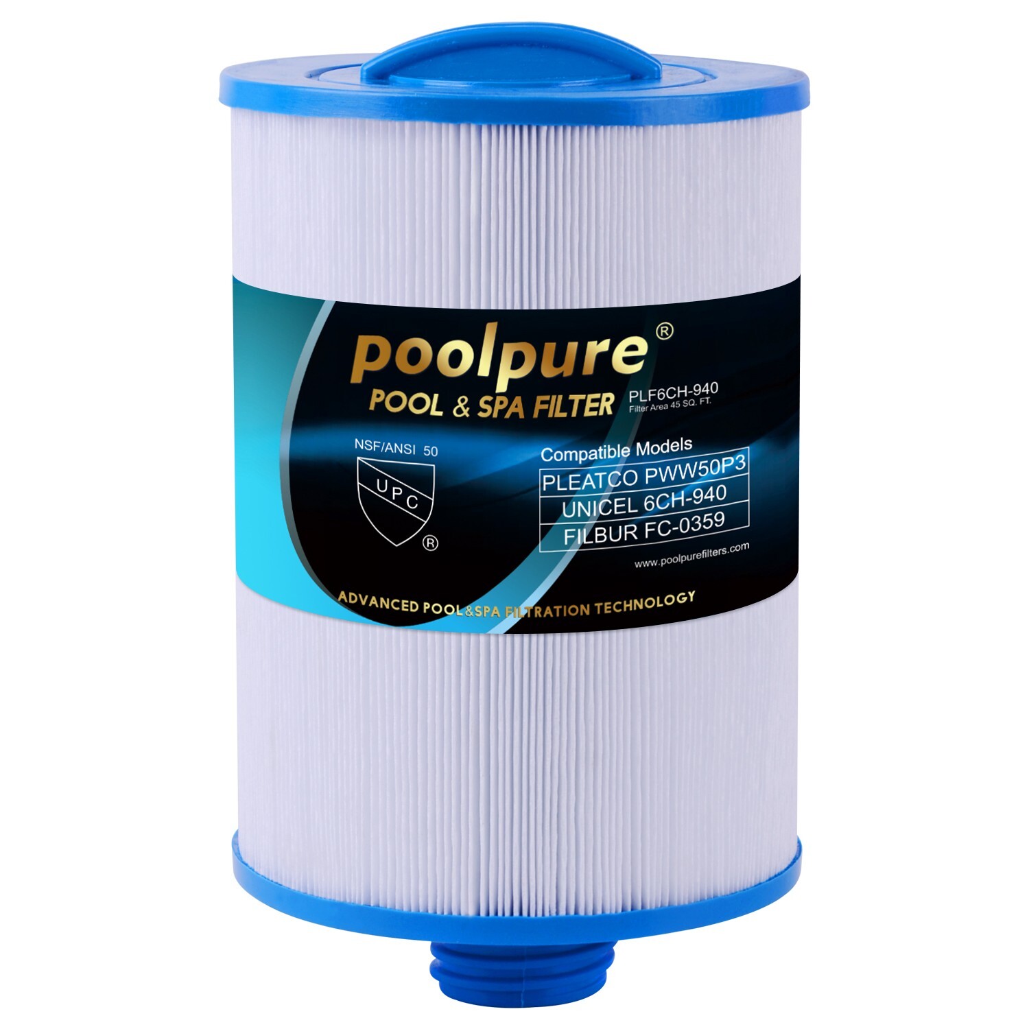 POOLPURE 6CH-940 Spa Filter Replaces PWW50P3, 817-0050, Filbur FC-0359, 25252 gallery