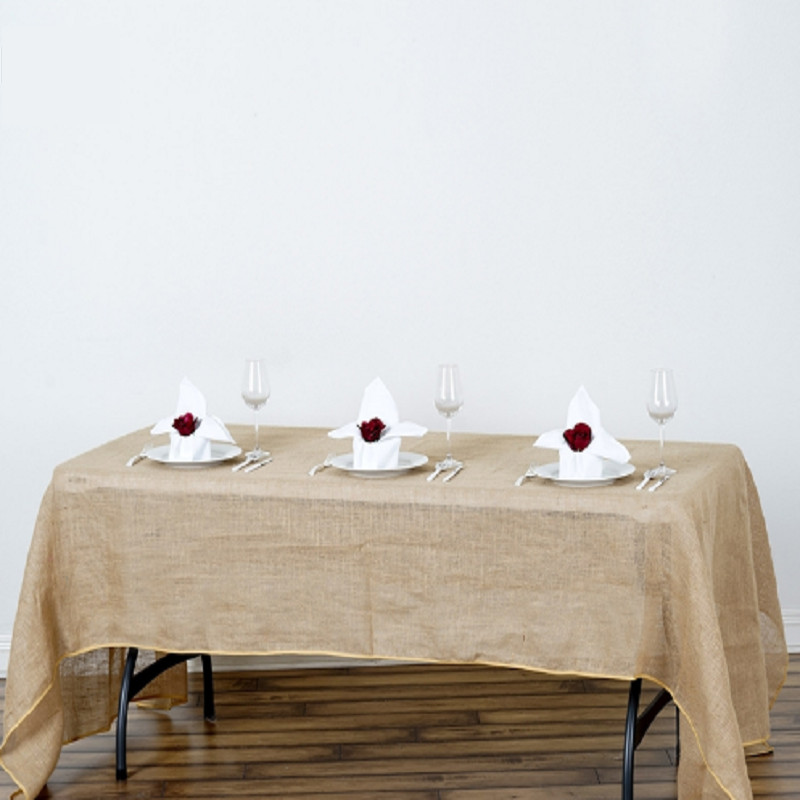 Natural BURLAP 60x102" Rectangle TABLECLOTH Country Wedding Party Catering Linen gallery