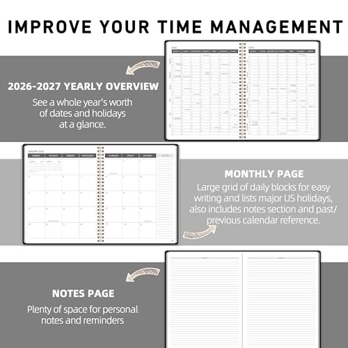 Monthly Planner Jan 2026 - Dec 2027, Monthly A4 (Jan 2026 - Dec 2027) Black gallery
