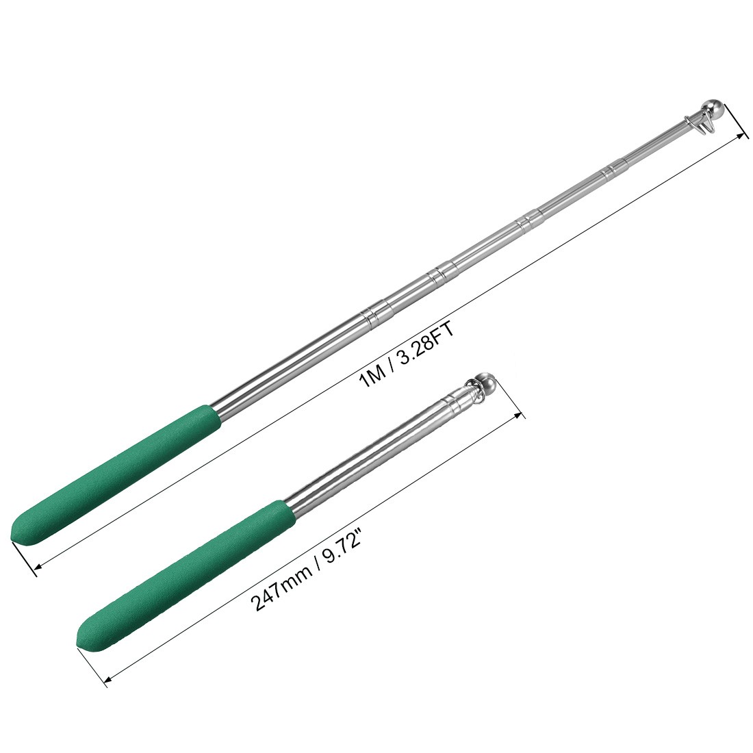 2pcs 3.28FT/1M, Handheld Flagpoles, Guide Flag Pole,Green gallery