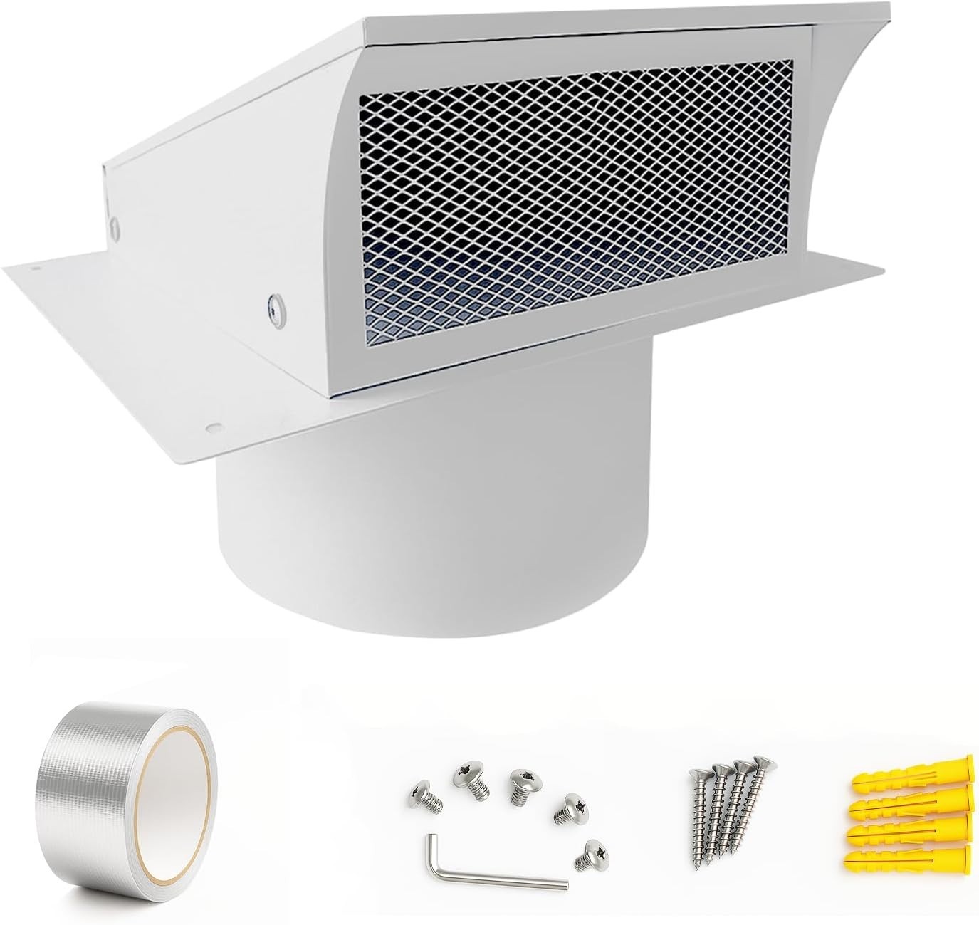 8 Inch Exterior Dryer Vent Cover Outside Bathroom Range Hood HVAC Duct Vent gallery