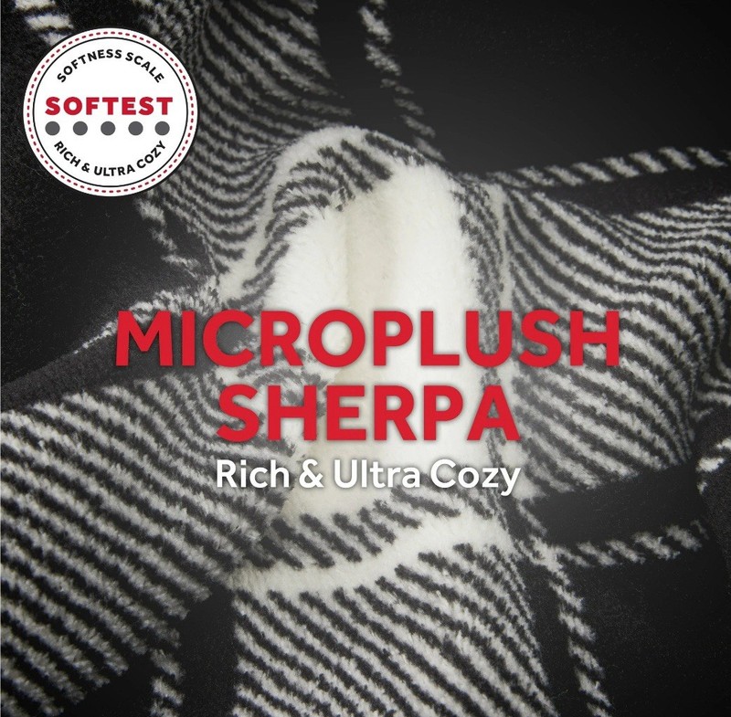 Sunbeam Microplush Sherpa Heated Throw Blanket Black & White Plaid 50x60” gallery