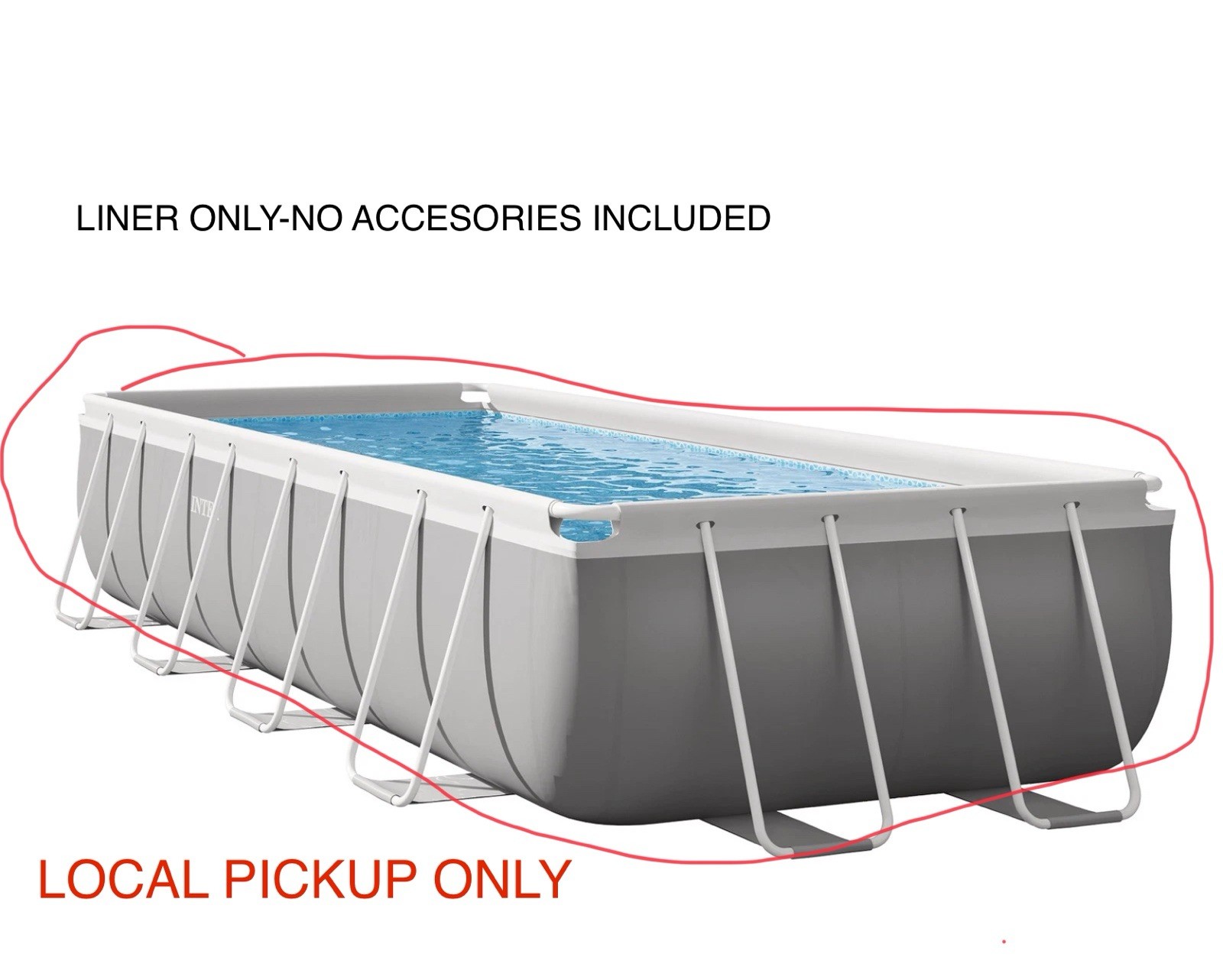 ➿ Intex 16' x 8' x 42" Prism Frame Rectangular Pool 👉LINER ONLY👈 No Accesories gallery