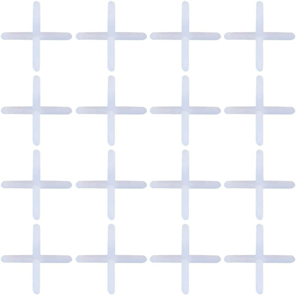 500 Pieces White Plastic Tile Spacers, 1Mm, Modern Style, Square Edge, Glue down