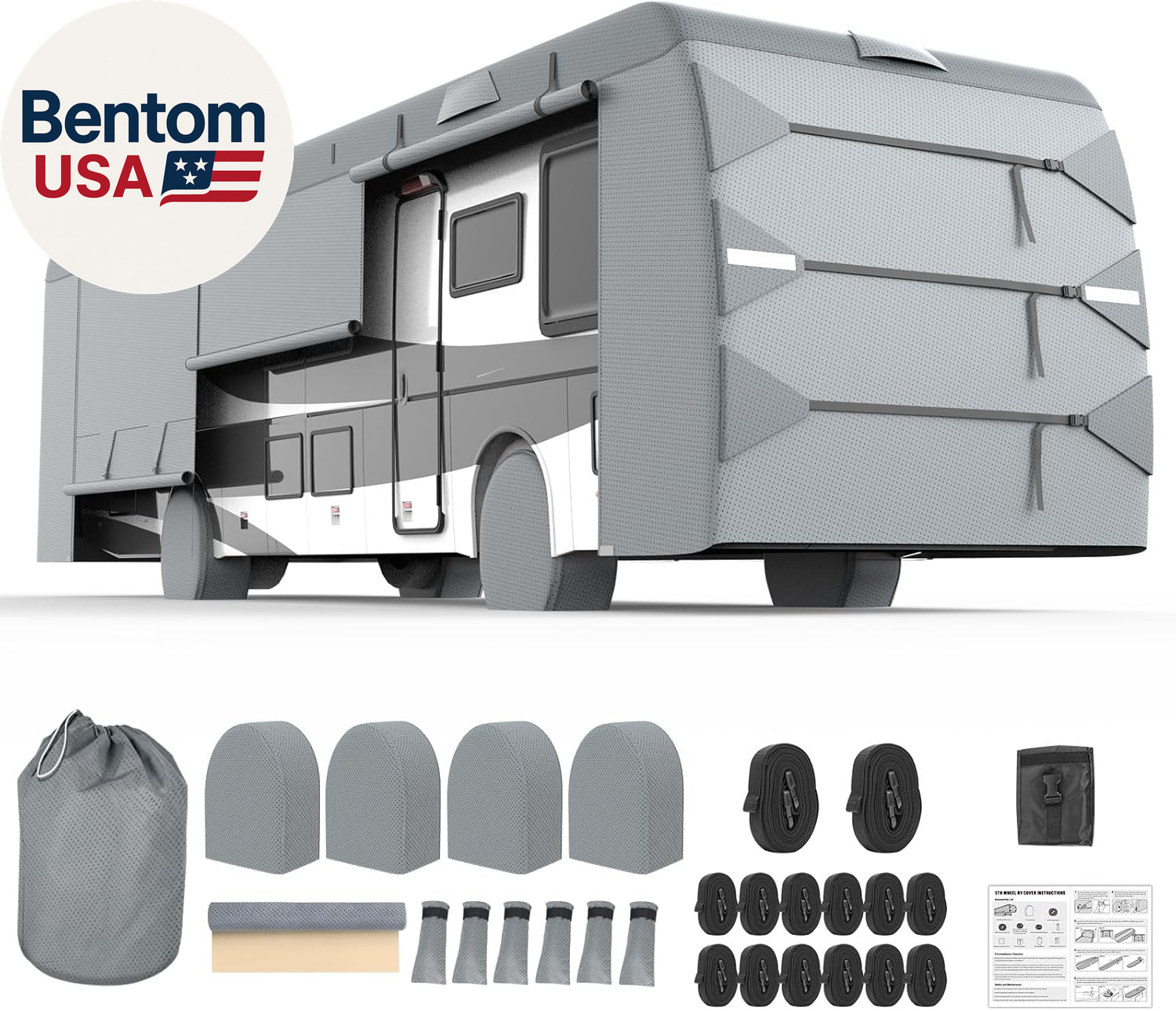 Class a RV Cover, Heavy Duty Camper Cover 31-34Ft, Extra-Thick 7 Layer Windproof gallery