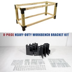 8pcs 4×4 4MM Workbench Corner Brackets Kit Steel w/Screws for Workbench Projects