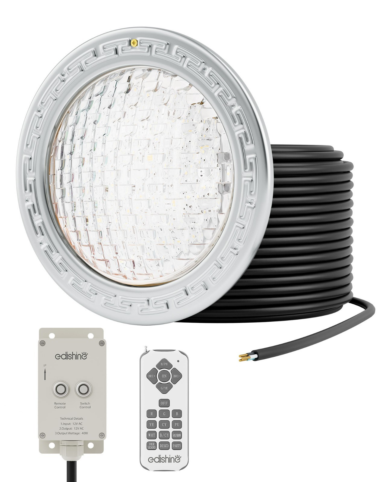 EDISHINE 10 Inch Pool Lights for Inground Pool, 12V AC RGBW Color Changing Pool gallery
