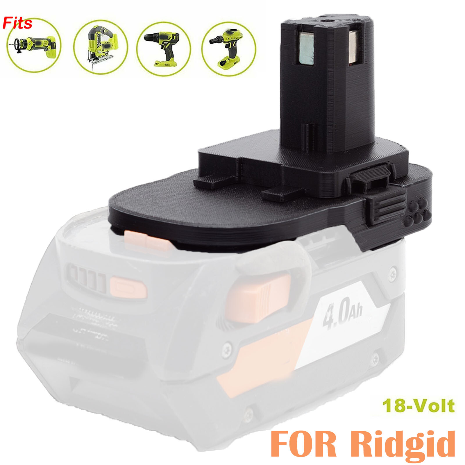 Adapter For Ridgid 18V Li-ion Battery To For Ryobi 18v Power Tools(Adapter Only) gallery
