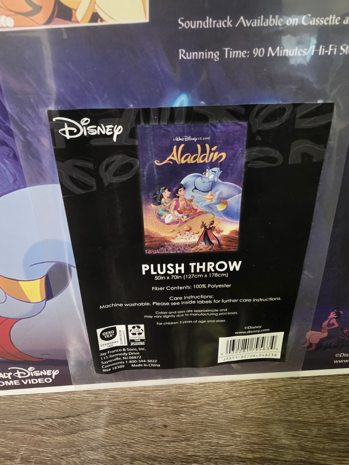 Disney Aladdin Classic VHS Boxed Soft Touch Throw Blanket 50" × 70" NEW gallery