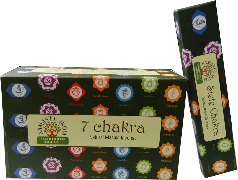 Namaste India Agarbatti 7 Chakra Masala Fragrance Incense Sticks 15g X 12 Pack