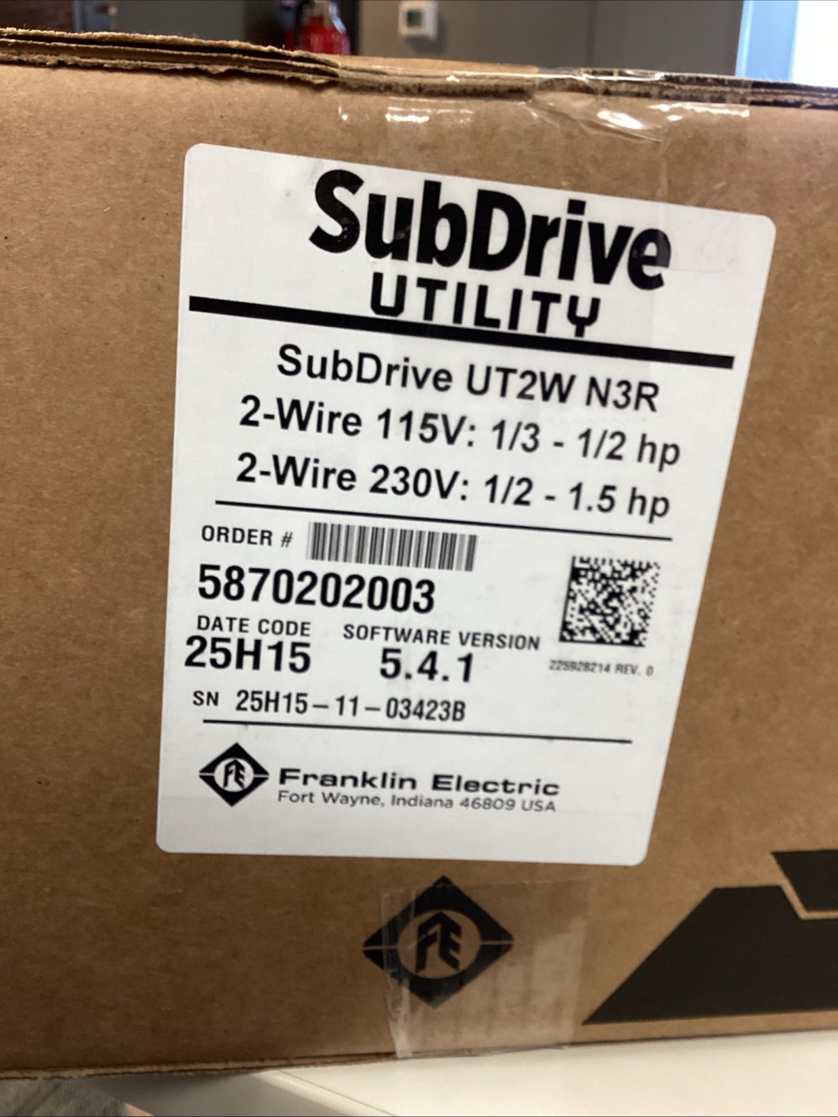 Franklin Electric Subdrive Utility 2-wire UT2W N3R, 5870202003 gallery