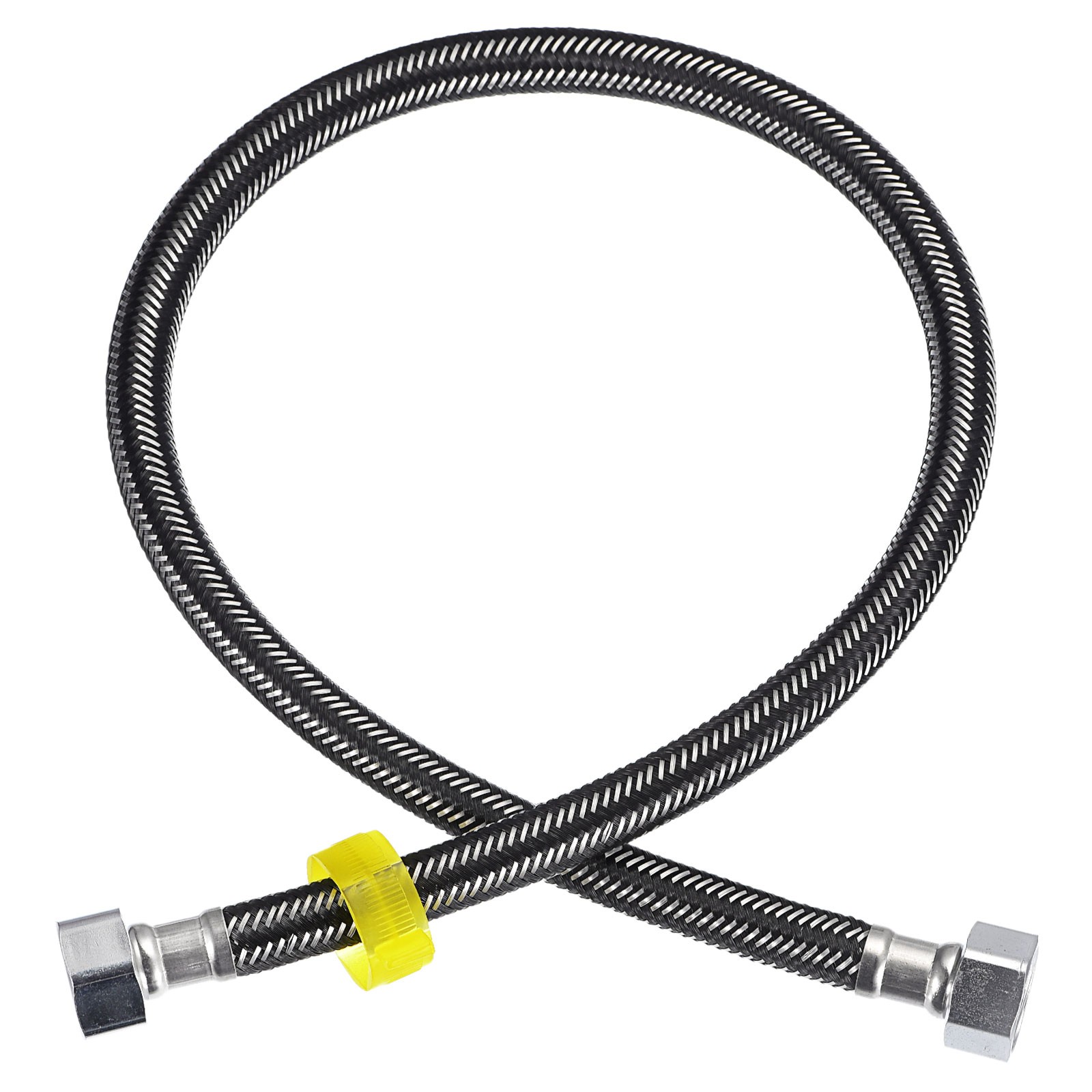 Faucet Supply Line Connector G1/2 Female x G1/2 Female 28" Hose Black gallery