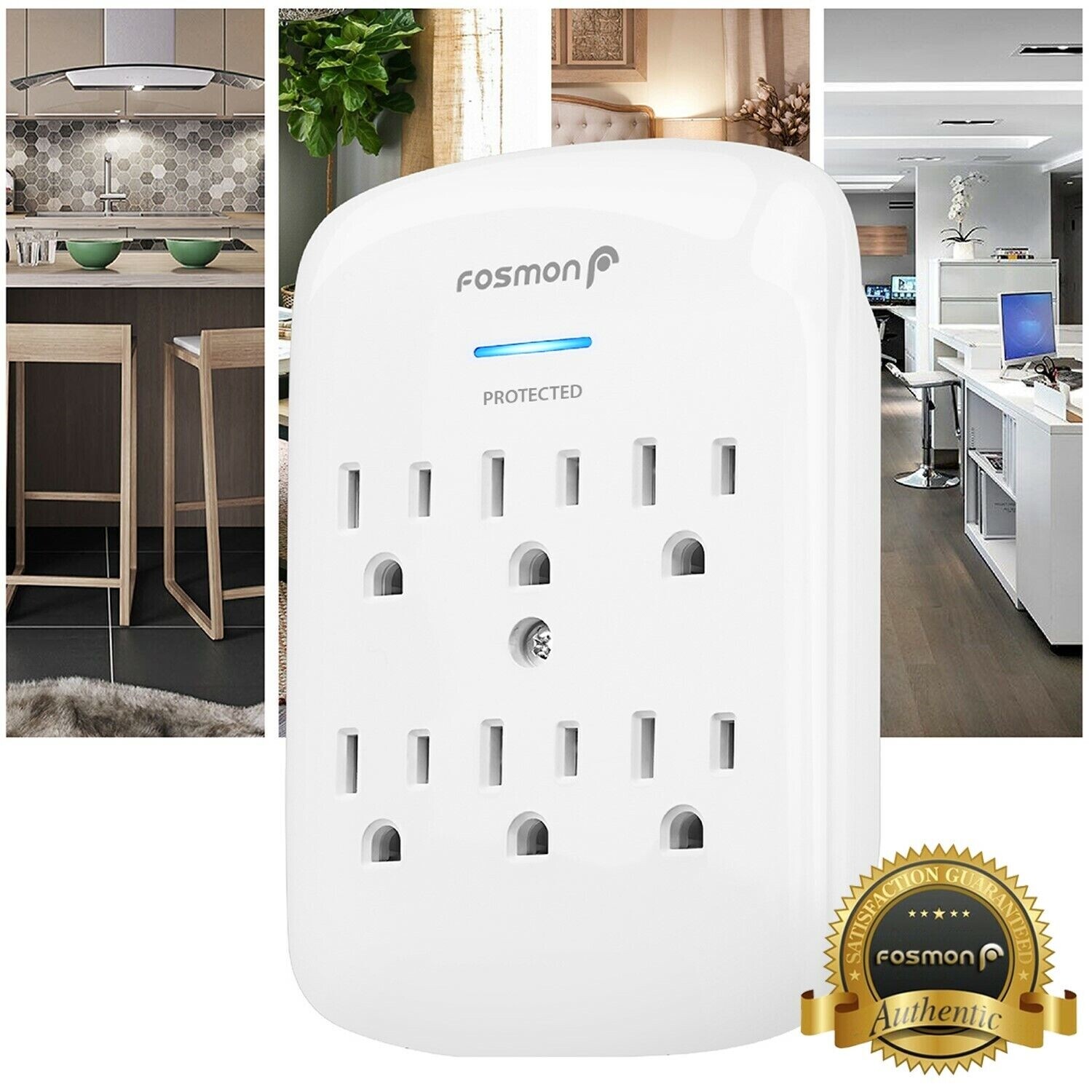 6 Outlet Extender Surge Protector Multi Plug Wall Adapter Tap 1200J [ETL Listed] gallery