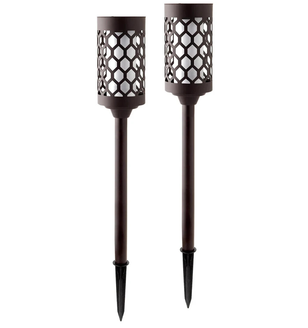 Members Mark 20 lumen Solar Torch Light Die-cast Aluminum and Glass 2 Pack gallery
