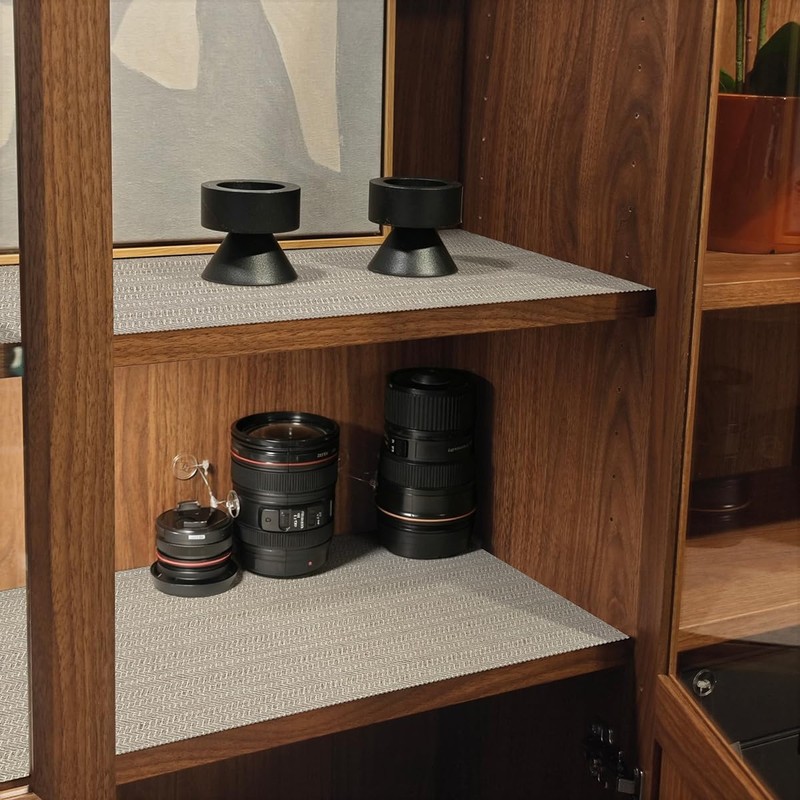 Beige Shelf Liner for Kitchen Cabinets Non-Adhesive Drawer Liner for Dresser ... gallery