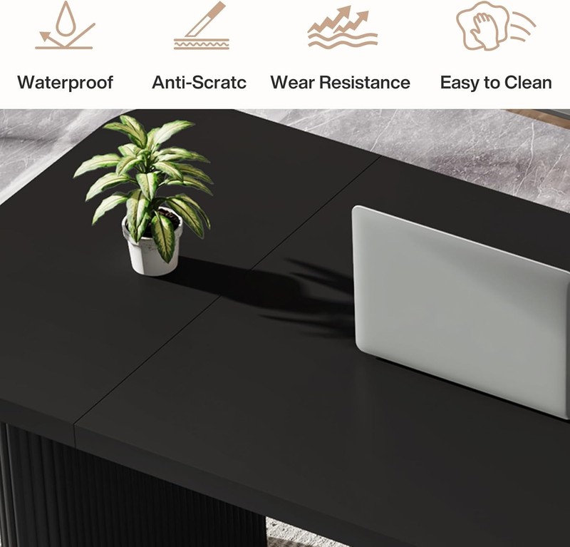 62-Inch Rectangular Executive Computer Desk, Large Modern Wood Writing Table gallery