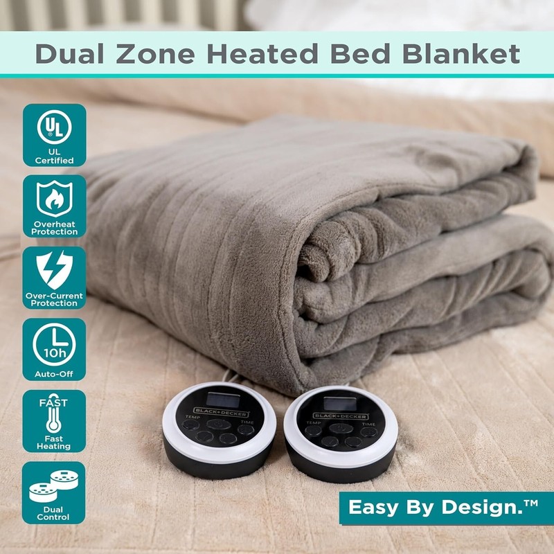 BLACK+DECKER Heated Queen Blanket, 84" x 90”, 10 Heat Settings, 10-Hour Timer gallery