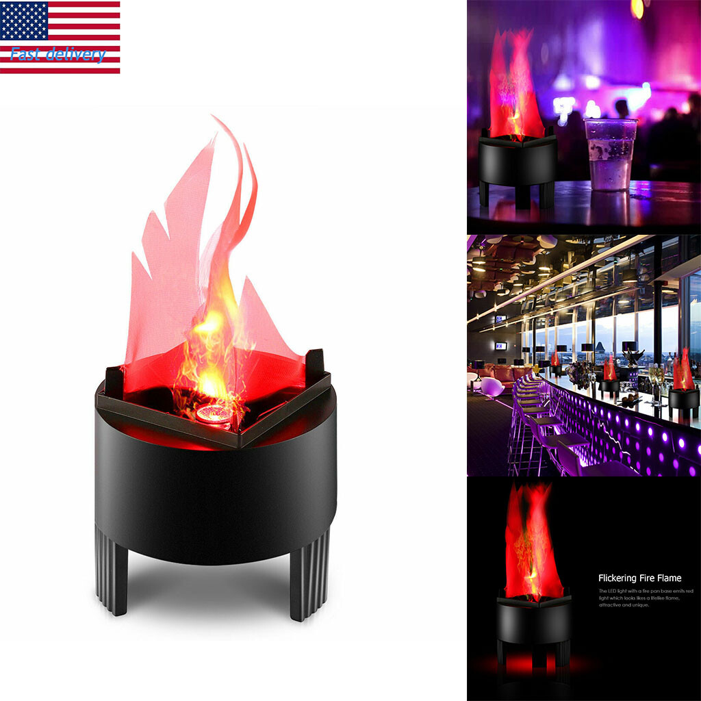 LED Flame Fake Flickering Fire Effect Light Burning Lamp Party Decor US gallery