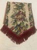 Tapestry style Table Runner 12” X 70”. Green Red Brown on Off-white. Hand Made gallery