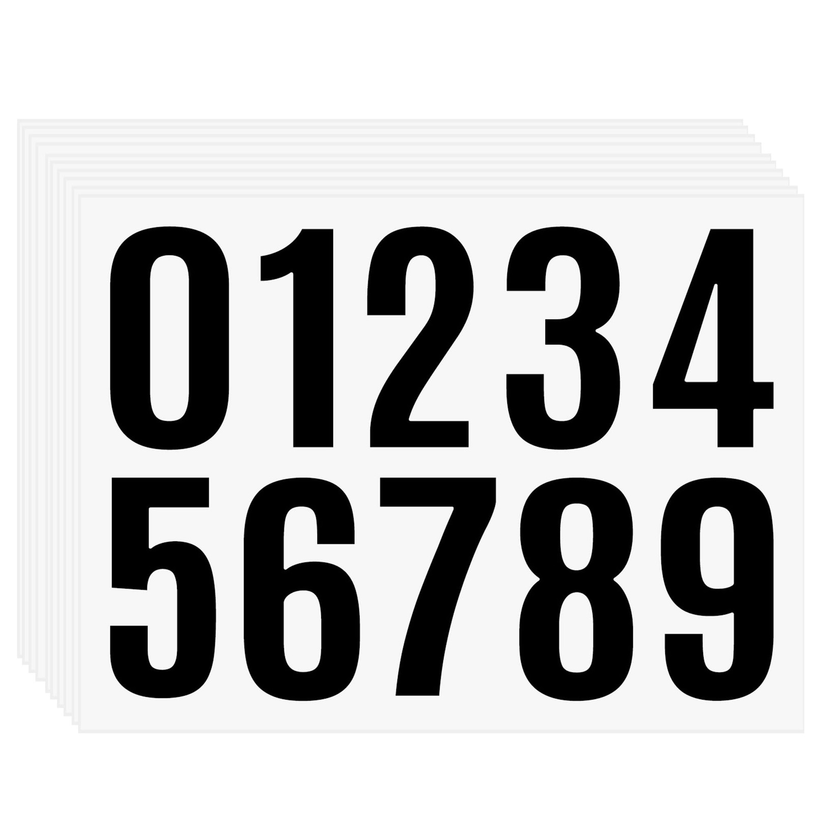 10 Sheets 1.5 Inch Black Number Stickers 0-9, 3 x 8 inches, gallery
