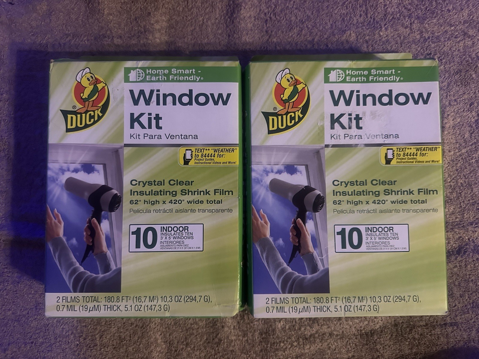 2 x DUCK Rolled Shrink Film Window Kit Insulates up 10 Windows, 62 in. x 420 Lot gallery