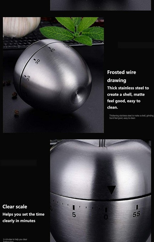 Apple Stainless Steel 60-Minute Kitchen Timer gallery