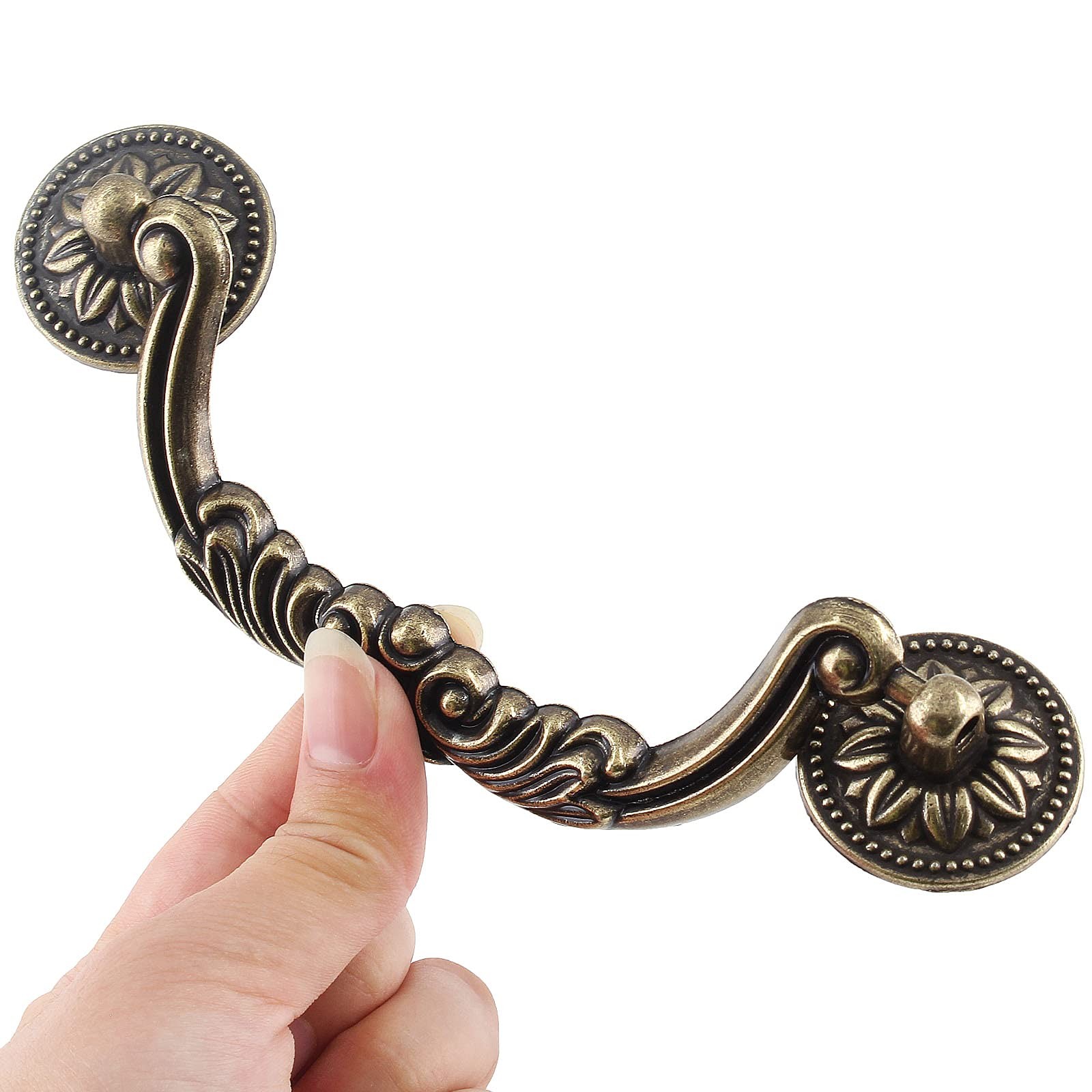 10 Pcs 5 Inch Hole Center Antique Drop Bail Pull Handles Furniture Handles Decor gallery