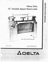 Delta Rockwell Model 46-412 12″ Variable Speed Wood Lathe Instructions