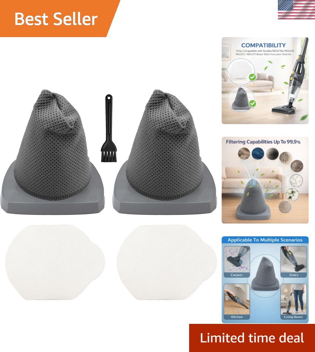 4 PCS Replacement Filters Compatible with Eureka / / Blaze Stick Vacuum Clean... gallery