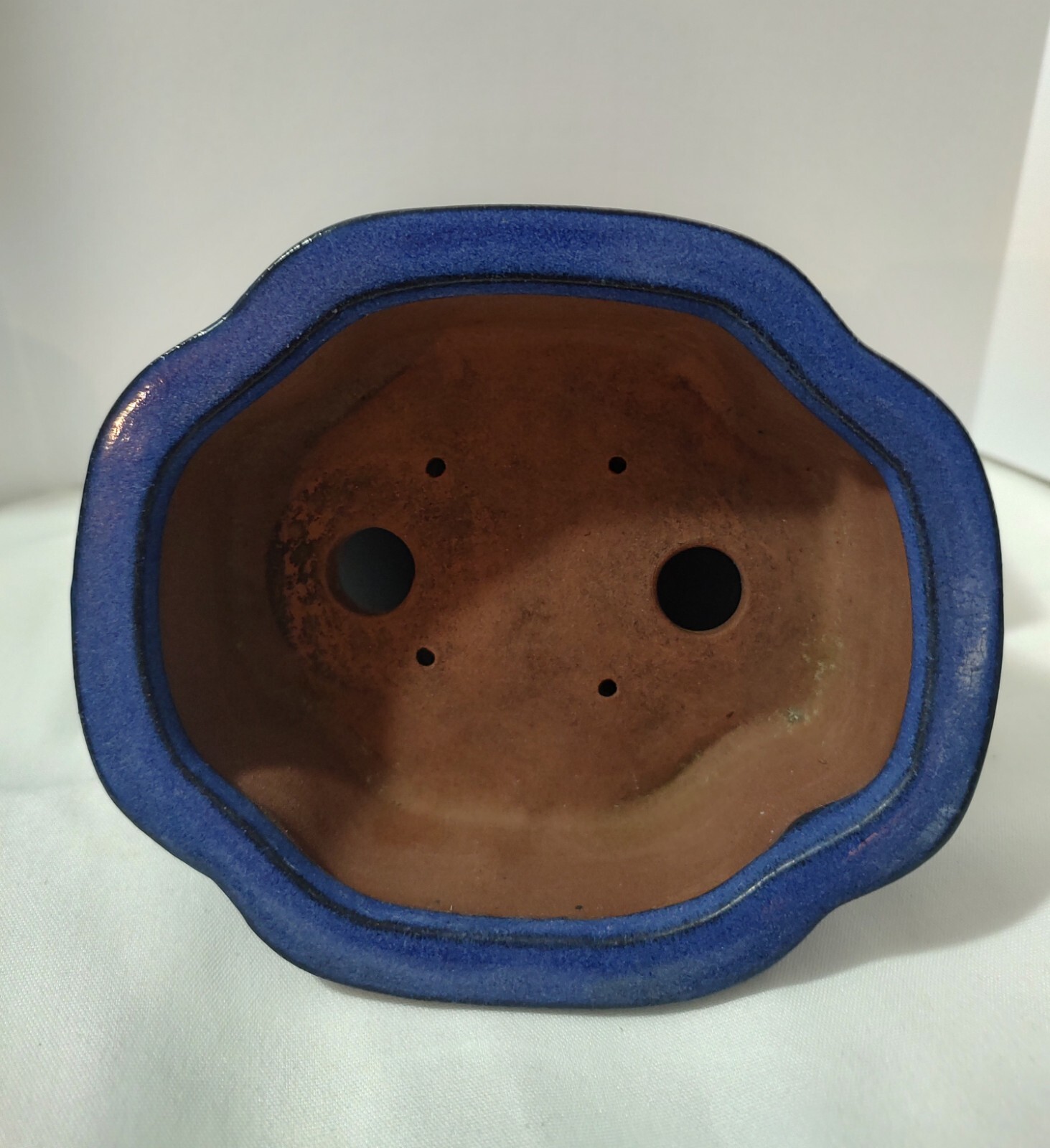 Bonsai Pot, Blue Rectangle, Oval . 5"x6"x1.5" Comes With Drainage Screen. gallery