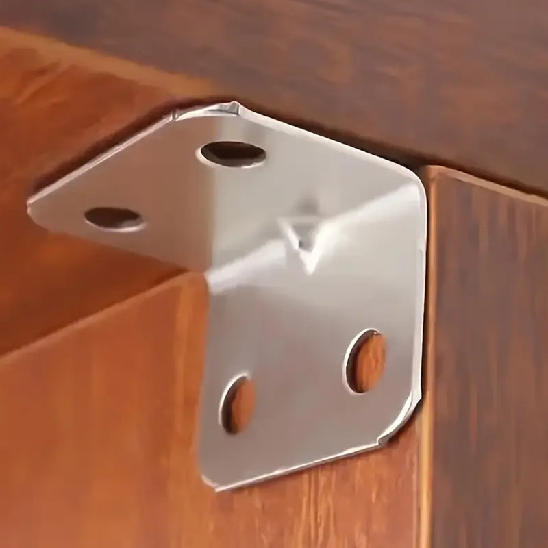 Stainless Steel L-Shaped Bracket Corner Brace 0.79in 90 Degree Angle Corner Lot gallery