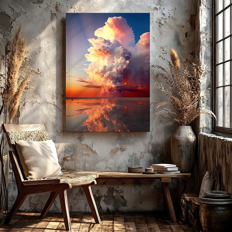Wall Art Sunset Cloudscape Over Ocean Reflection Canvas Print Dramatic Sky Decor gallery