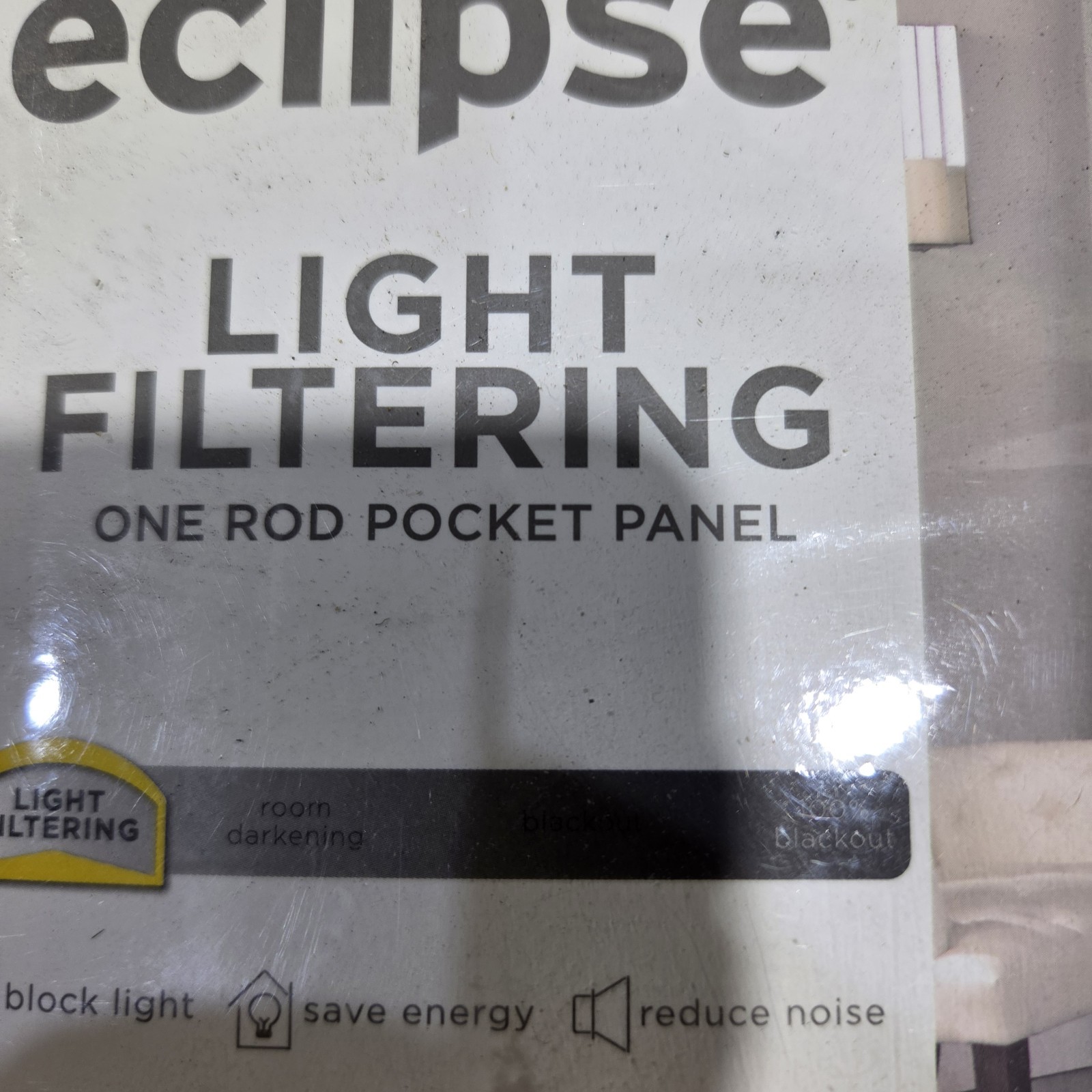 Eclipse Chelsea Light Filtering Rod Pocket Curtain Panel 52 x 95 Ivory Polyester gallery
