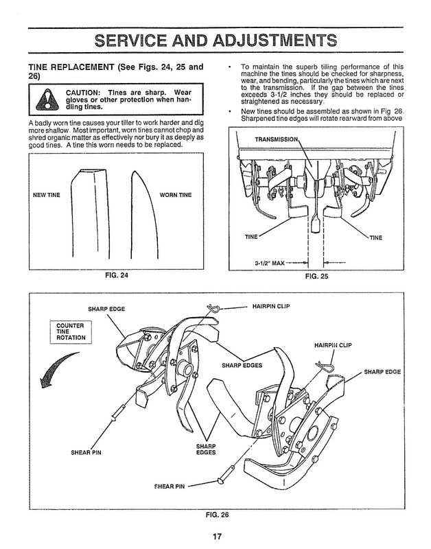 Tiller Operator Instruction Manual Fits Craftsman 5HP 17 inch 917.299850 gallery