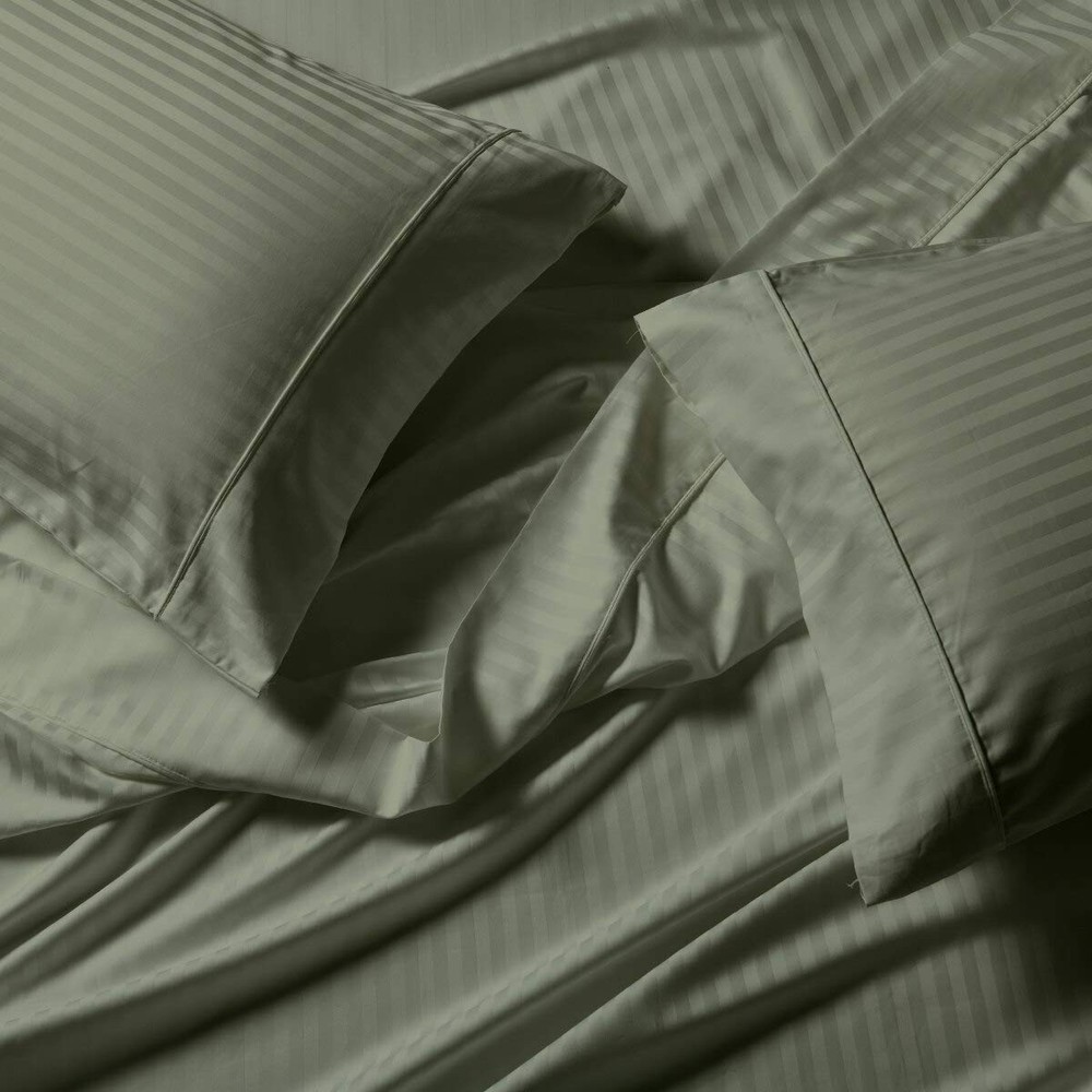 Royal Tradition Striped 650 Thread Count, Cotton Blend 3PC Twin XL, Sage