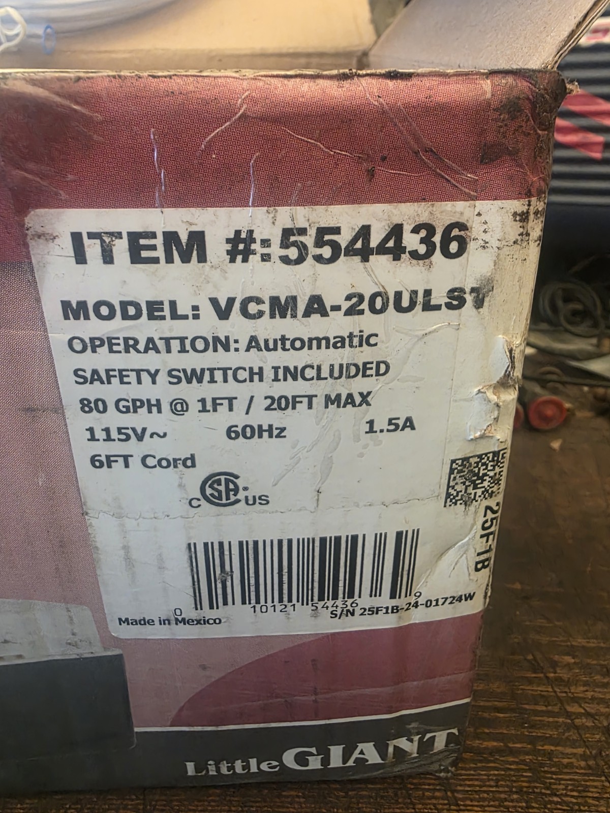 Little Giant Automatic Condensate Removal Pump 115V, 554436 VCMA-20ULST gallery