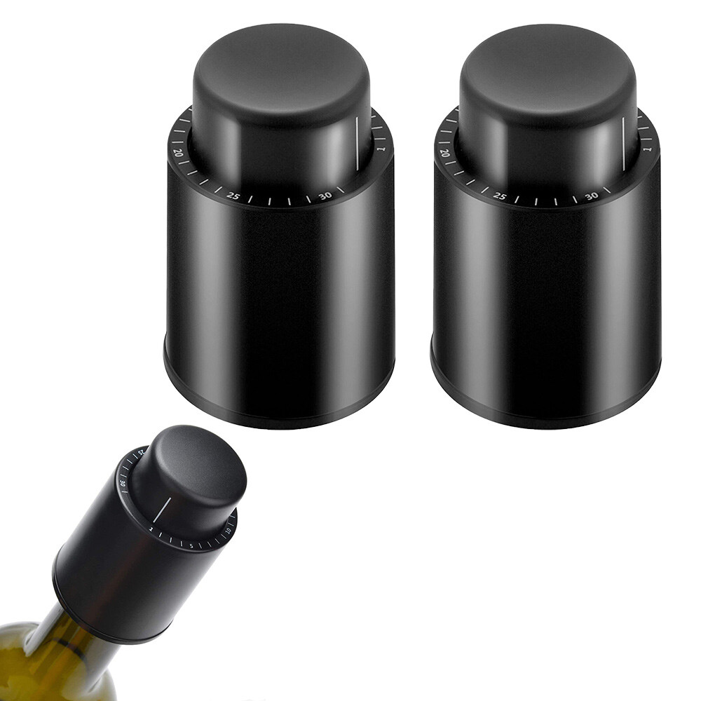 2PACK Wine Keep Fresh Bottle Stoppers Reusable Wine Champagne Stoppers Best Gift