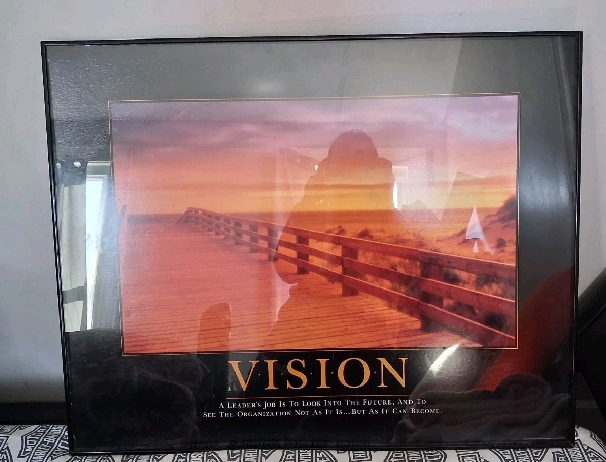 Successories VISION Framed Motivational Poster 36x24 Large Office Wall Art Glass gallery